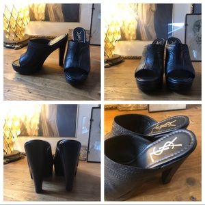 YSL Black Mules